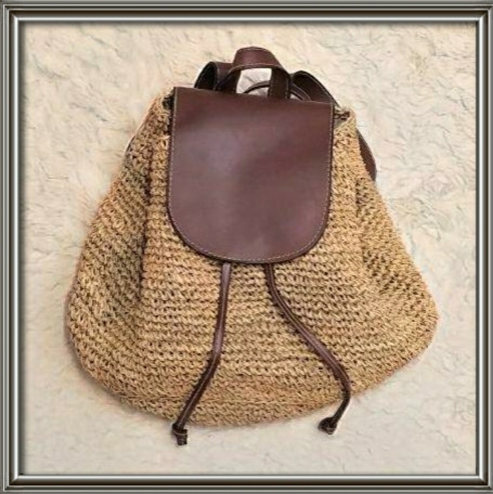 Woven backpack/ hobo bag